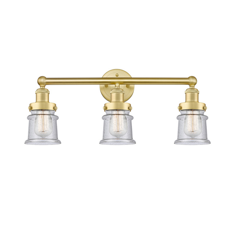 Petit luminaire pour salle de bain 3 lumières Cailen de la collection Edison, Granuleux, Or satiné