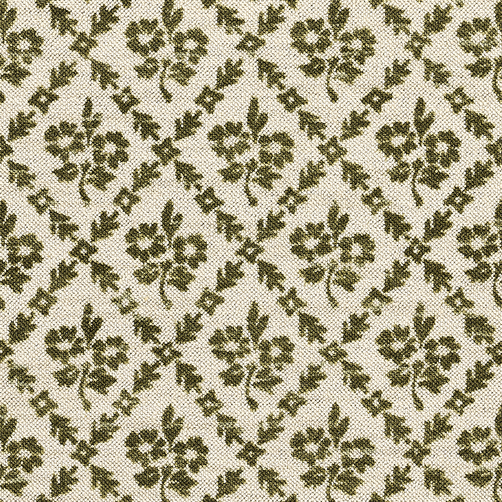 Anders Green Floral Wool Rug, Rectangle 2' x 3'