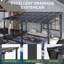 16 pi L 12 pi. Pergola en métal avec auvent