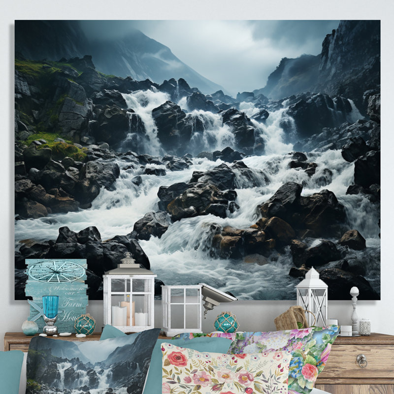 Waterfall Eernal Cascade V, reproduction d'art sur toile, Toile tendue, 30" H x 40" W