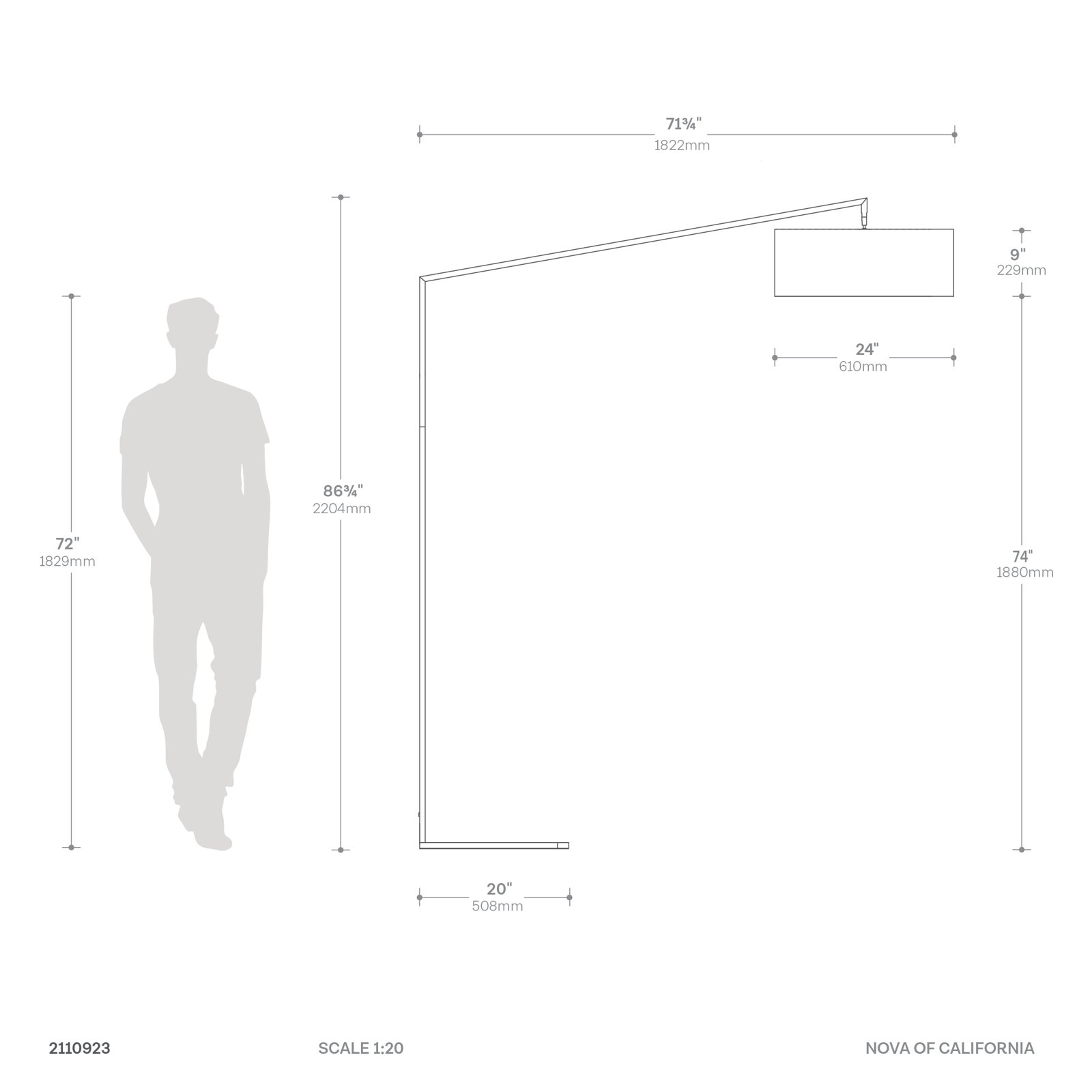 Stretch 87" Linen Floor Lamp