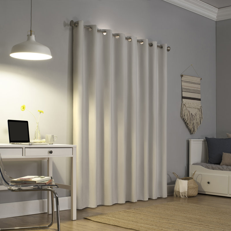 Cameron Thermal Insulated 100% Blackout Grommet Curtain Panel, 50" W x 84" L, White