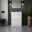 Meuble-lavabo autoportant 24 po avec lavabo en céramique et 2 tiroirs à fermeture en douceur 24 po