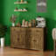 Buffet de cuisine avec portes de style grange, tiroirs et tablettes réglables-1031348185