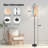  68.5" Standing Floor Lamp Seamless Hand Drawn Stripe Grid Fun Circus Naive Vertical Organic Dimmable Metal Pole Lamp with Linen Lampshade LED Bulb Included