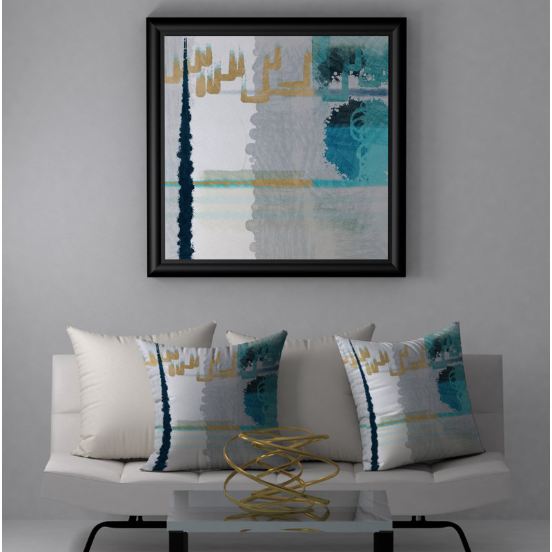 Abstract Throw Pillow, 18" H x 18" W