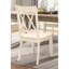 Deux chaises d'appoint blanches, transitionnelles, à dossier, en placage de pin,