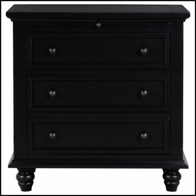 Armoire de rangement en bois à 3 tiroirs, table de bout avec plateau coulissant pour un espace de vie organisé et pratique