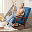 Chaise berçante avec pieds en bois massif-1406833261