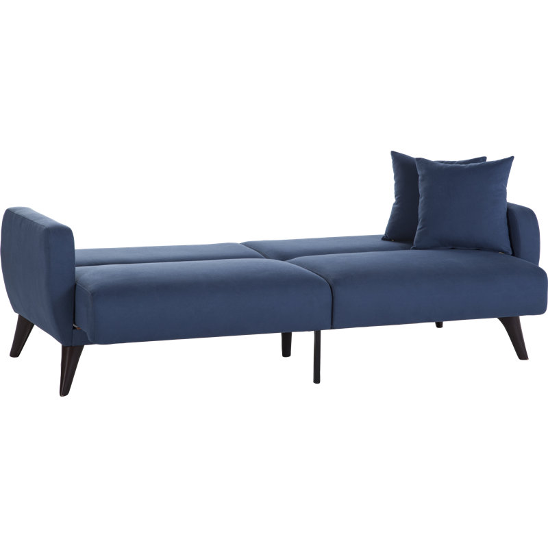 Lelana Twin 78.75 Polyester Tufted Sofa, Blue