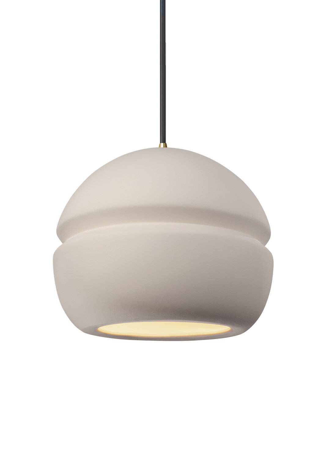 Logan Dimmable Globe Single Light Pendant, Antique Brass, Bisque