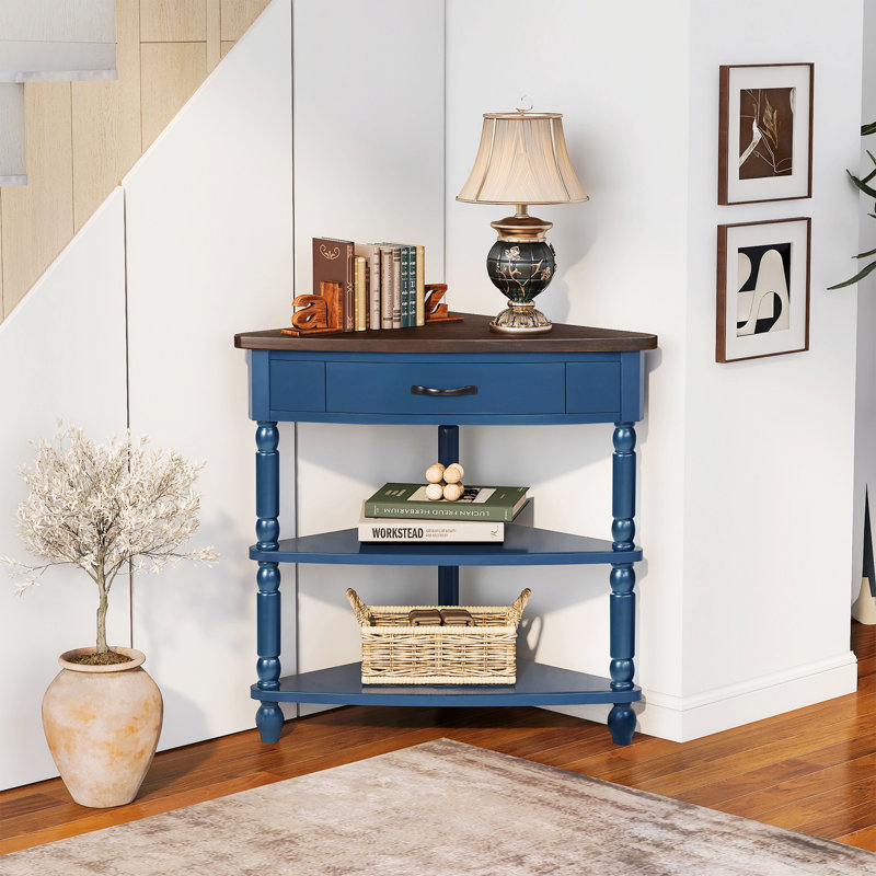 Versatile Small Triangle Corner Table with Sturdy Construction and Practical Design