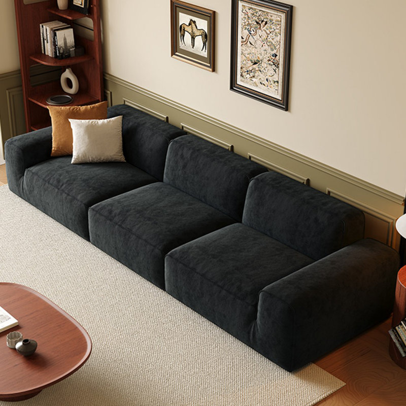 118.11" 100% Polyester Modular Sofa cushion couch, Black, 5