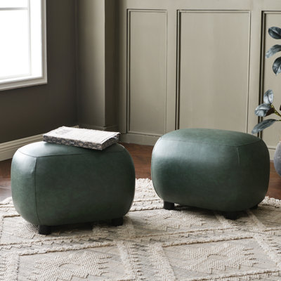 23" W Faux Leather Ottoman