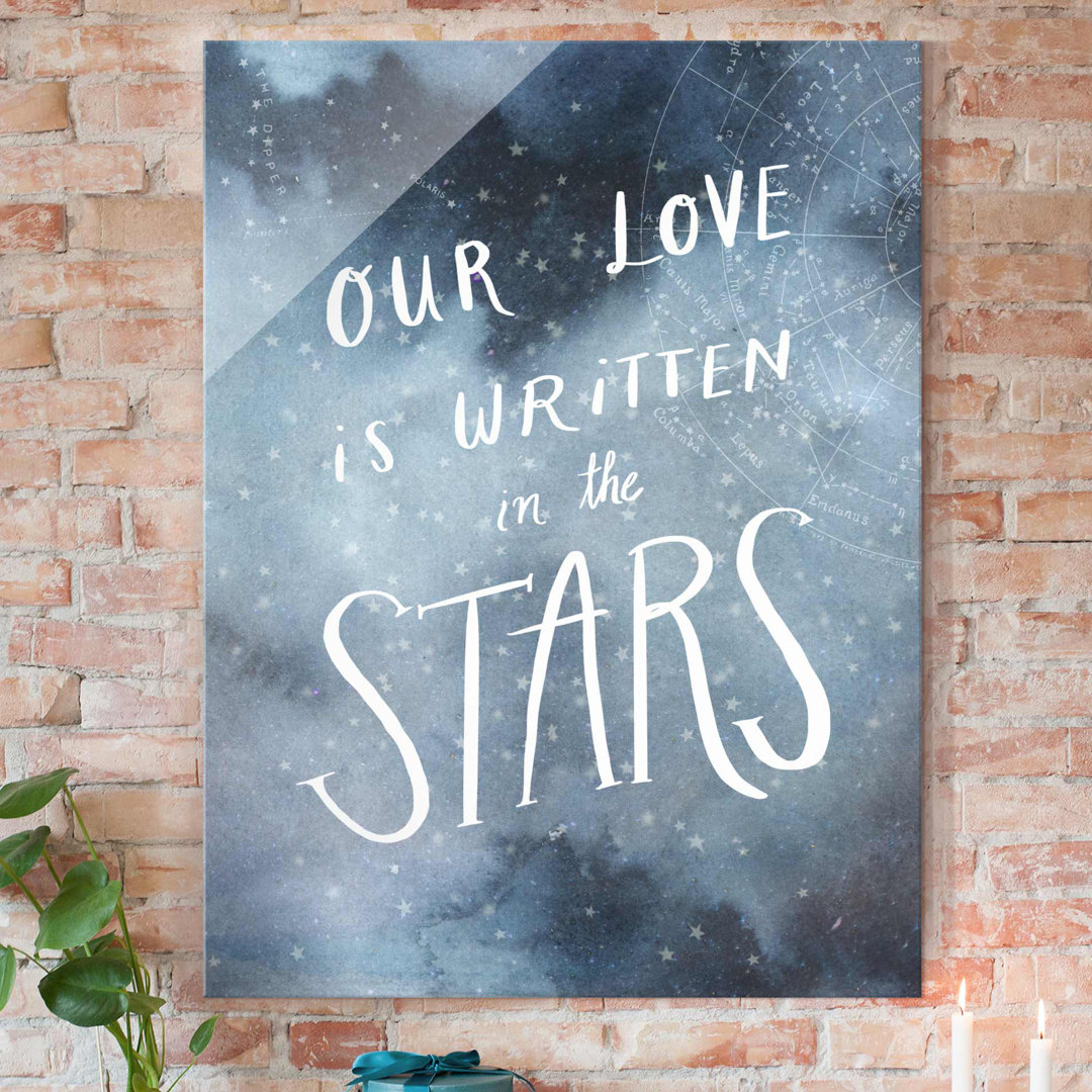 Glasbild Celestial Love Stars