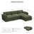 Plush Wide Corduroy Modular Sectional Sofa L-Shaped Solid Wood Sofa with Ottoman-2007967874
