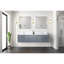 Meuble-lavabo double 72 po X P 22 po D, avec plateau en marbre de Carrare-117843885