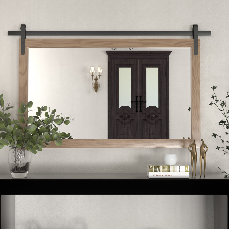 Miroir d'appoint mural rectangulaire, Brun rustique, 26 po x 40 po