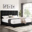 Lit tapissier très grand moderne avec rembourrage en tissu et bois massif
