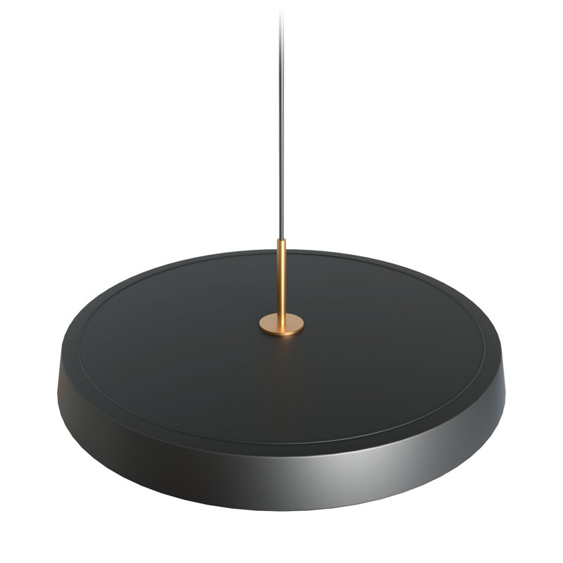 Cenk 1 - Light LED Single Pendant, Black, 5cm H x 50cm W x 50cm D