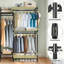 Porte-vêtements autoportant robuste avec 8 tablettes et 5 rails, organisateur de placard réglable, noir
