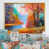 Toile avec cadre flottant or