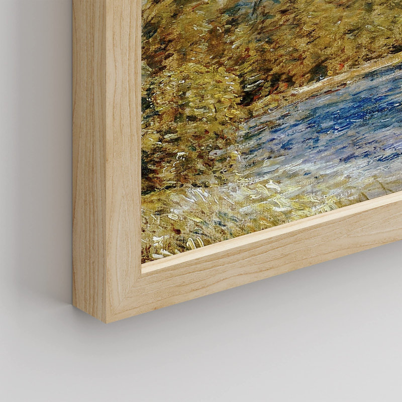 «Pastel Green Mountain River Lake» sur papier, Naturel, H 8 po x l 10 po