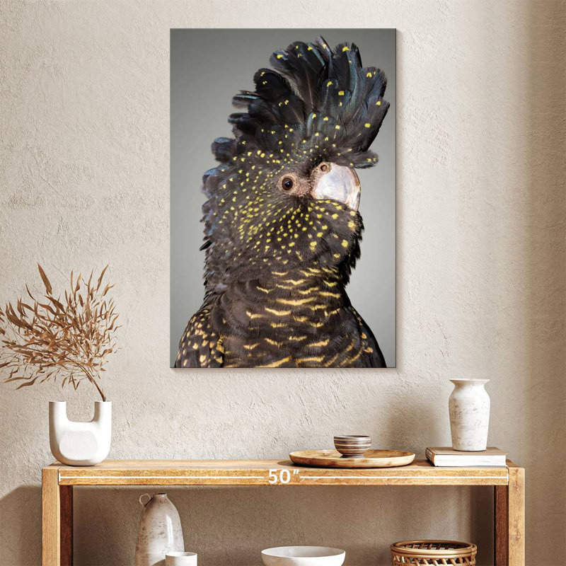 Brampt Black Cockatoo Head, 30" H x 20" W