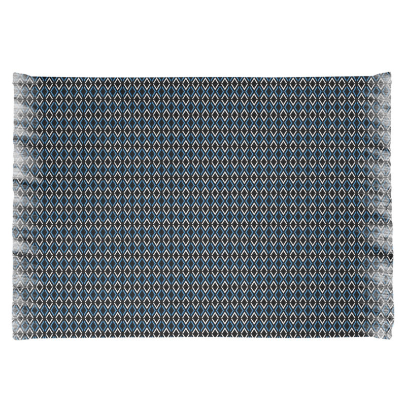 Losanges classiques noir/bleu Tapis décoratif, non