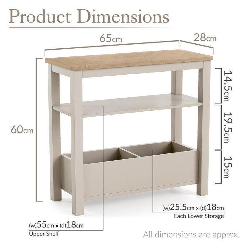 65 cm W Console Table