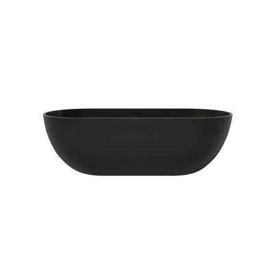 69 Inch Solid Surface Soaking Bathtub - Deep Soak Freestanding Tub
