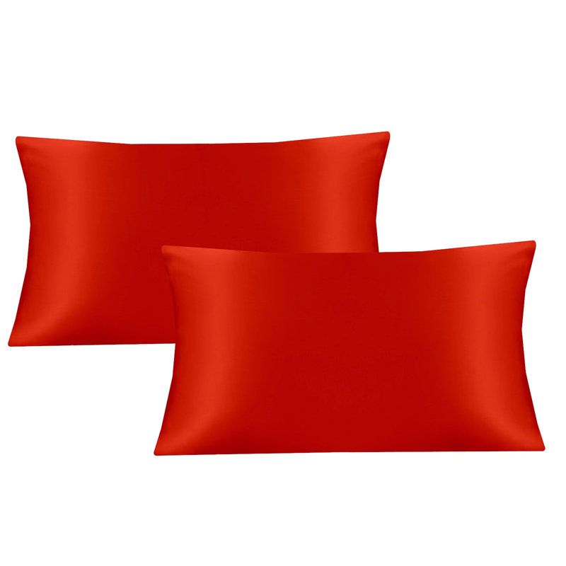 Aieshia 100% Satin Envelope Pillow Case, Red