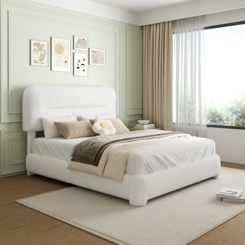 Base de lit tapissier Haden, Double , Blanc