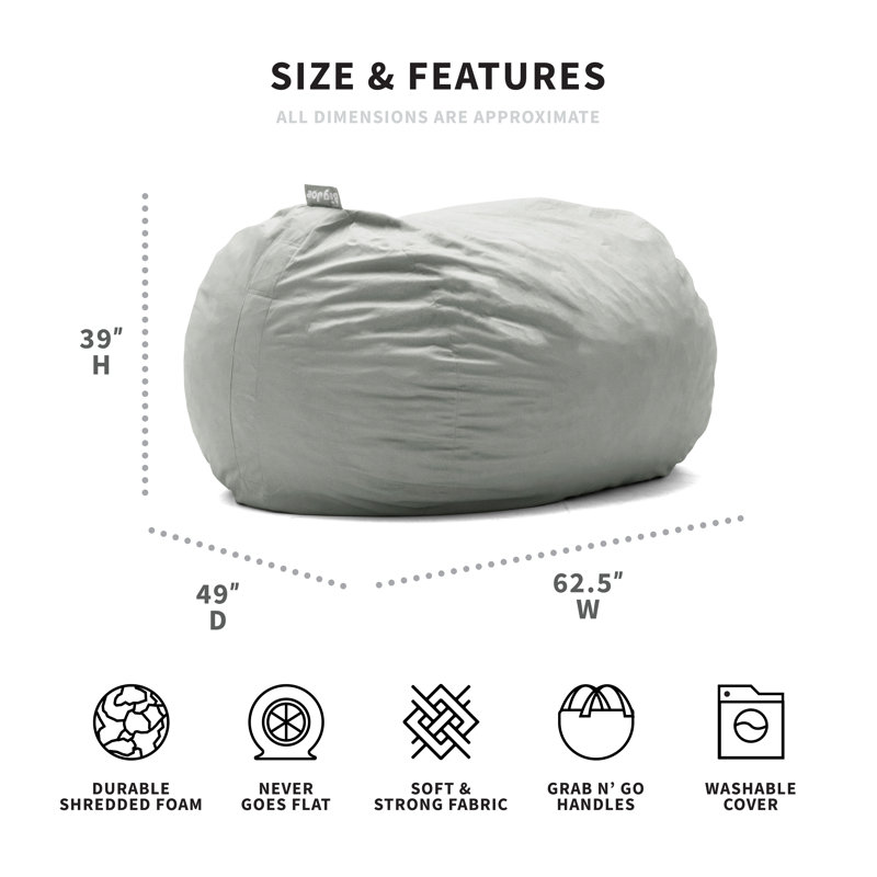 Polyester Bean Bag Cover, Fog Gray Polyester
