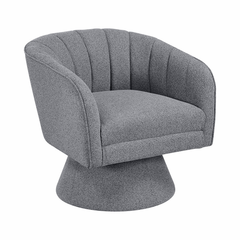 Chaise d'appoint pivotante pour la maison, chaise d'appoint simple pour la maison, Bouclé gris foncé