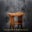 Tabouret de douche 18 po intérieur / extérieur en bois de teck avec panier en osier tressé
