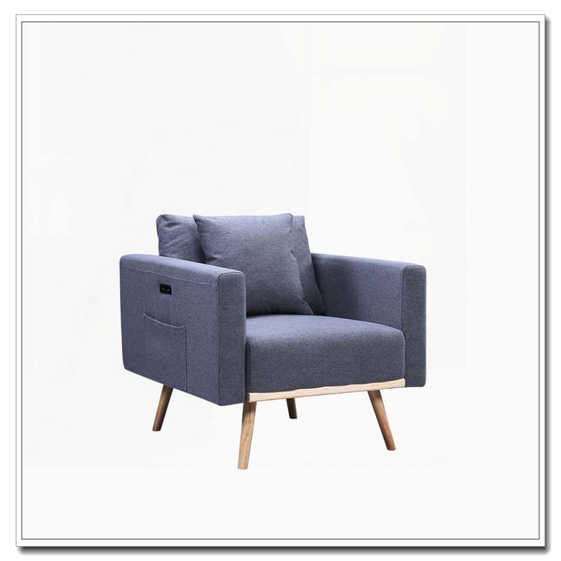 Fauteuil avec port de charge USB et poches latérales