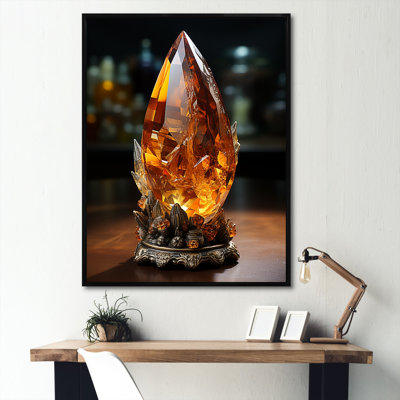Citrine de pierre spirituelle orange et noire II sur toile