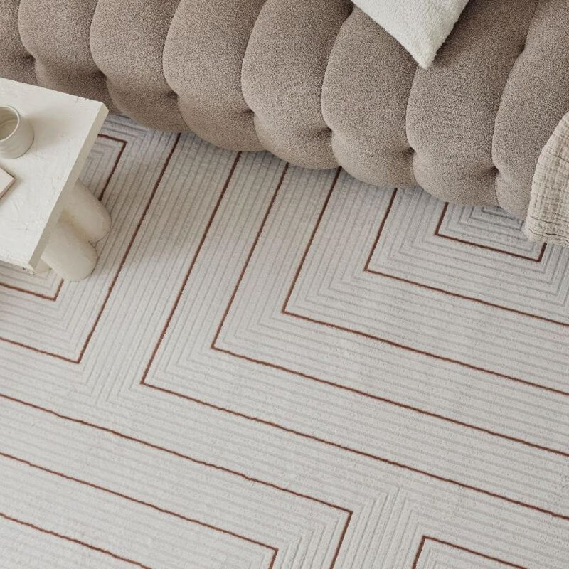 Carmel Modern Geometric Cream/Terra Area Rug, Rectangle 160 x 230cm