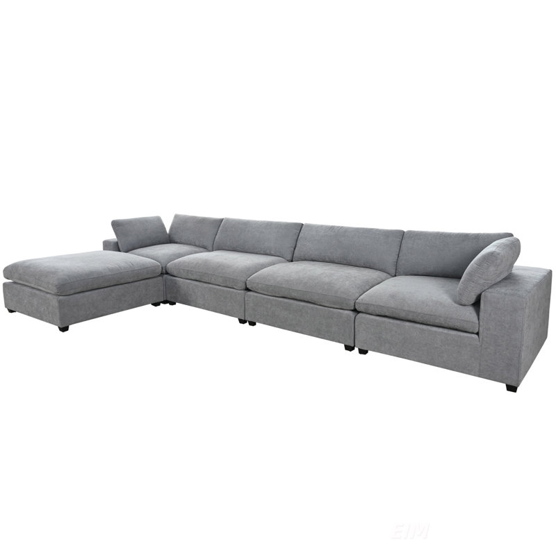 Canapé modulaire surdimensionné en U avec repose-pieds amovible U-Style, parfait pour le confort et la personnalisation des salons et des appartements