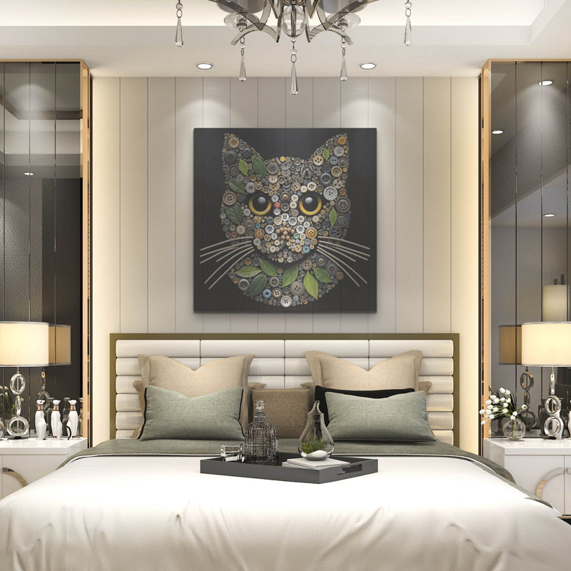 «Cat Collage» par Rey Klimt, art mural en métal, H 36 po x l 36 po