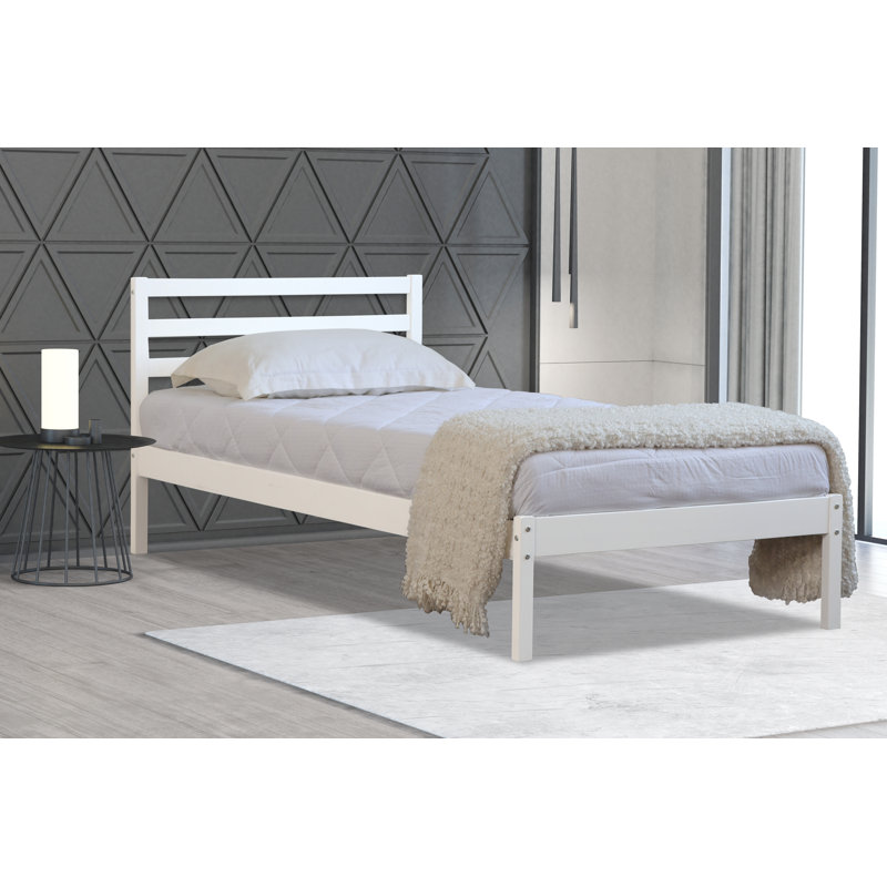 Alyene Solid Wood Bed, Single (3'), White