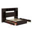 Lit en bois avec armoire tout-en-un, tablette et prises, lit gigogne-1815902694