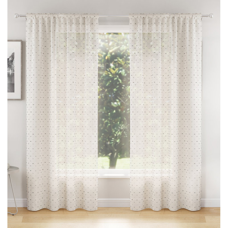 Sheer Curtain, Grey, 140cm Width x 229cm Drop
