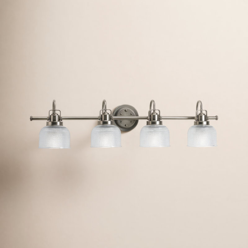 Éclairage de salle de bain à intensité variable 4 lumières Rosser, Nickel antique