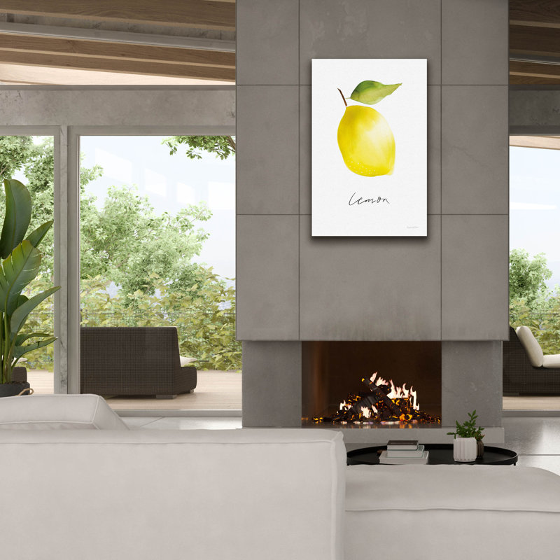 «Single Lemon» par Mercedes Lopez, art mural sur toile 18 po x 26 po, H 40 po x l 26 po x P 1,5 po