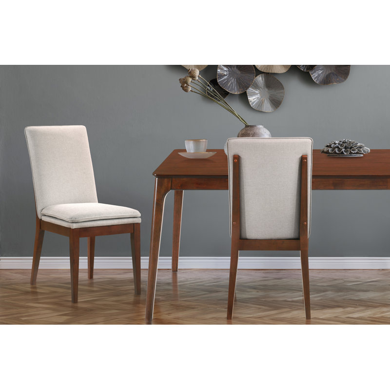 Chaise parsons rembourrée Carlyssia, Gris/beige
