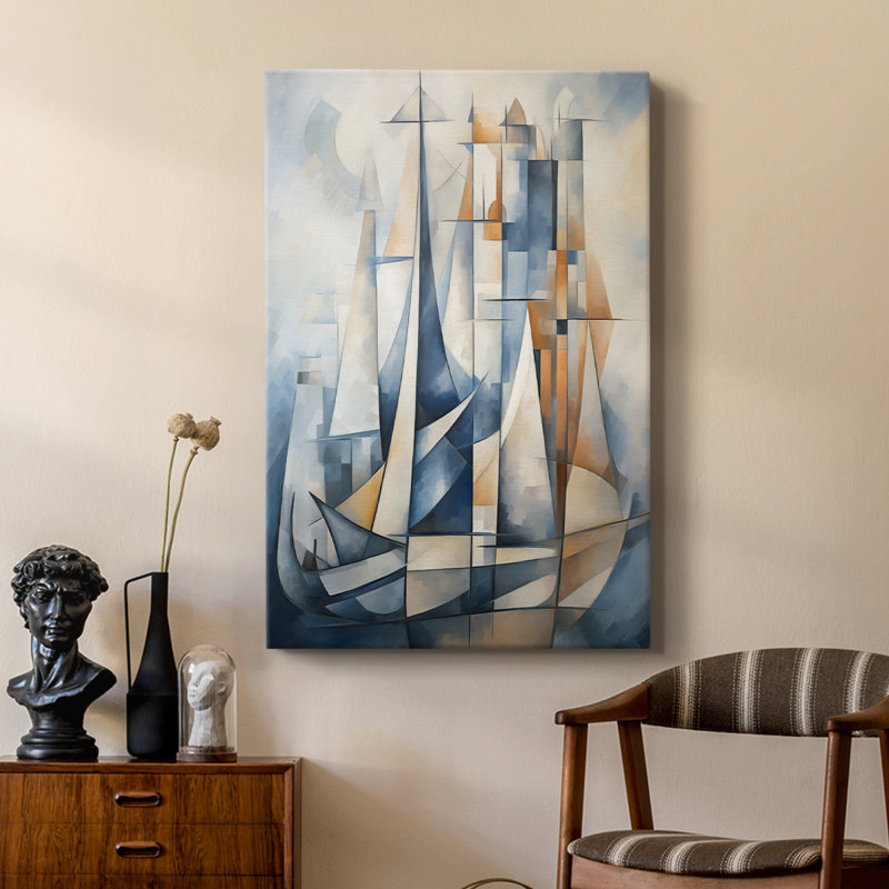 NAUTICAL Series CD XXV - Toile tendue avec châssis de qualité supérieure - Prêt à être accroché, H 60 po x l 40 po