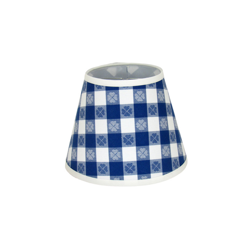 Abat-jour à pince à imprimé floral, Bleu / blanc, H 8 po x l 10 po x P 10 po