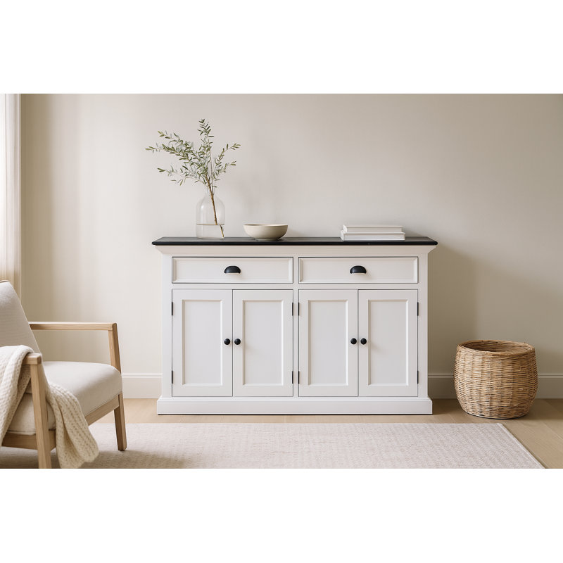 Hailsham 57.09 " W Sideboard, White/Black
